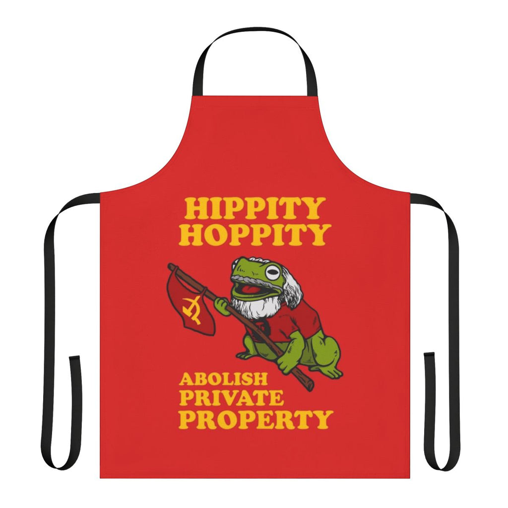 "Abolish Private Property Apron with Funny Frog Meme Design"