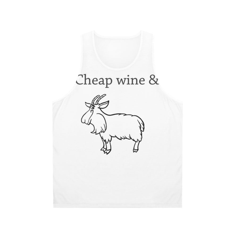 Funny Australian wine and goat unisex tank top