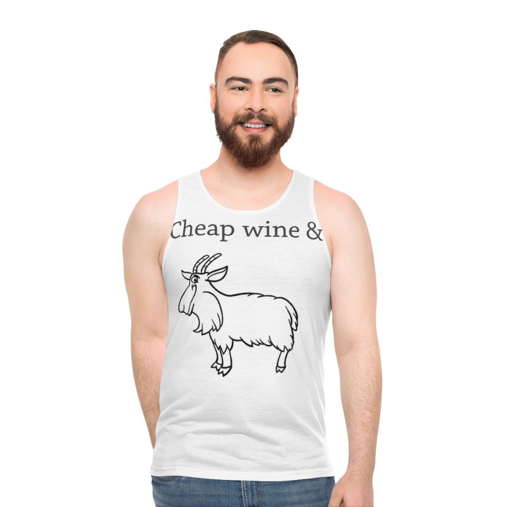 Funny Australian wine and goat unisex tank top