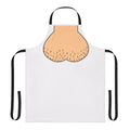 Funny pink apron with a detailed skin and testicle design, perfect for horror and zombie enthusiasts.
