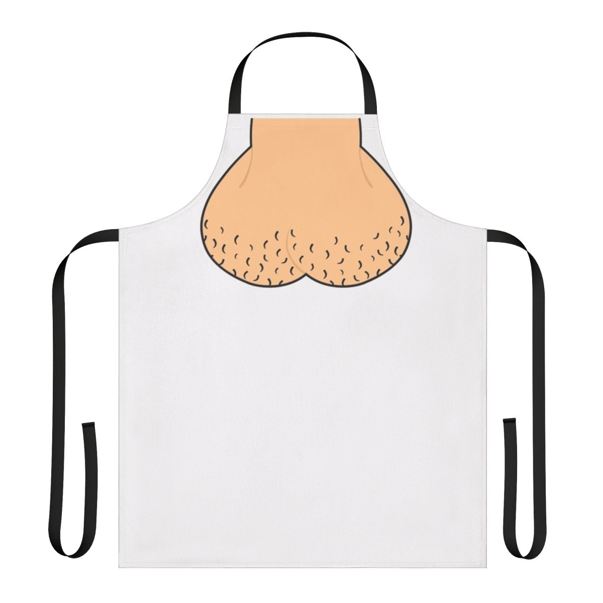 Funny pink apron with a detailed skin and testicle design, perfect for horror and zombie enthusiasts.