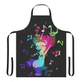 Big Mouth-inspired apron with musical notes and the Hormone Monster