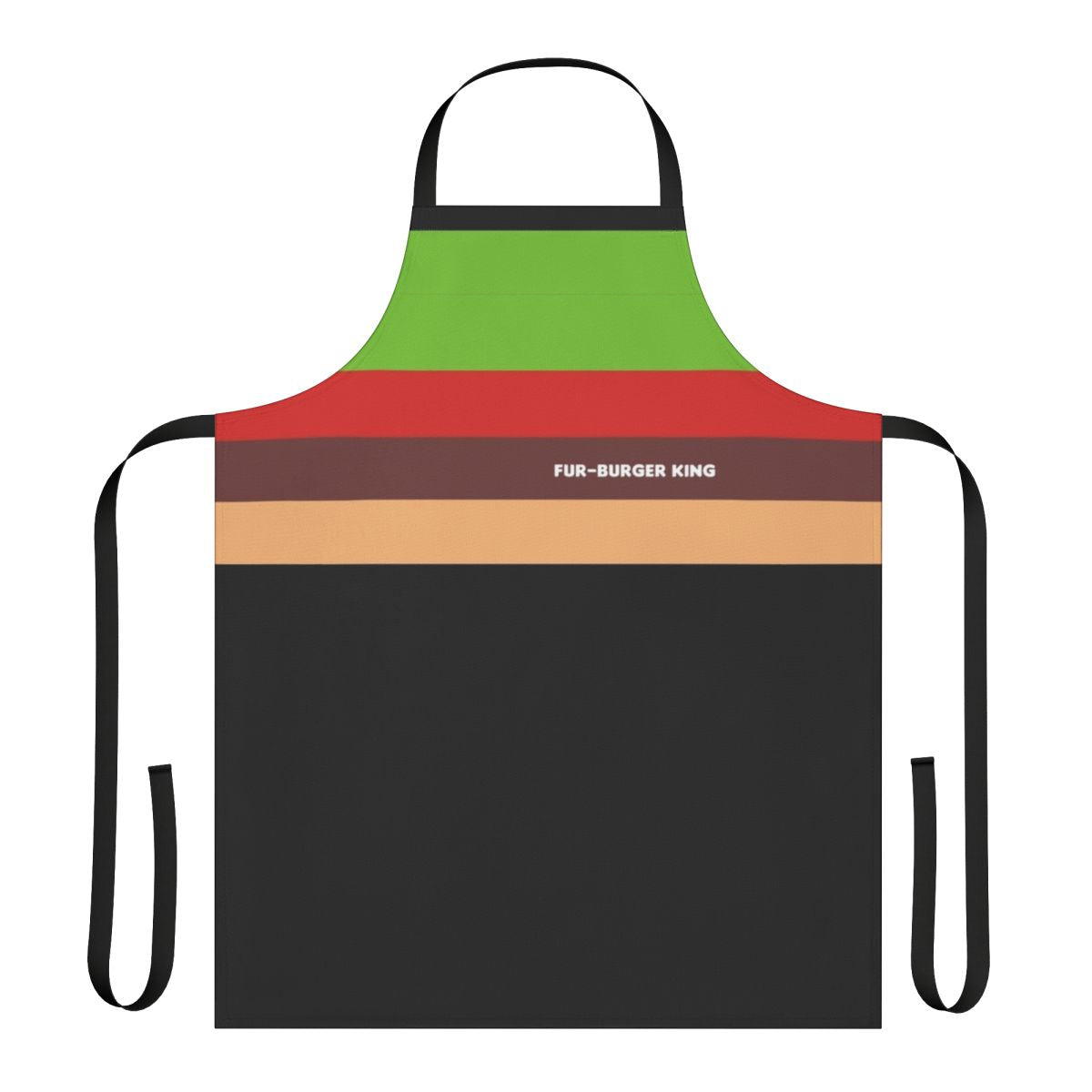 Humorous burger-themed apron with a furry, rude design
