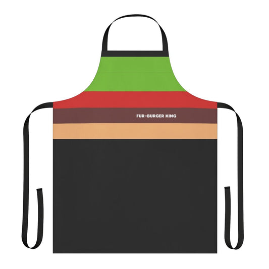 Humorous burger-themed apron with a furry, rude design