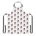 Puppernelson cartoon meme face printed on a high-quality apron for dog lovers