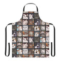 Stylish apron featuring humorous crying cat meme graphics