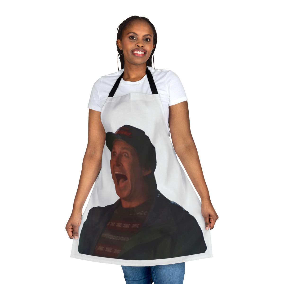 Comical Clark Griswold-themed apron with Christmas Vacation design