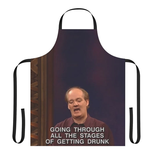 Comedy improv-inspired apron featuring Colin Mochrie