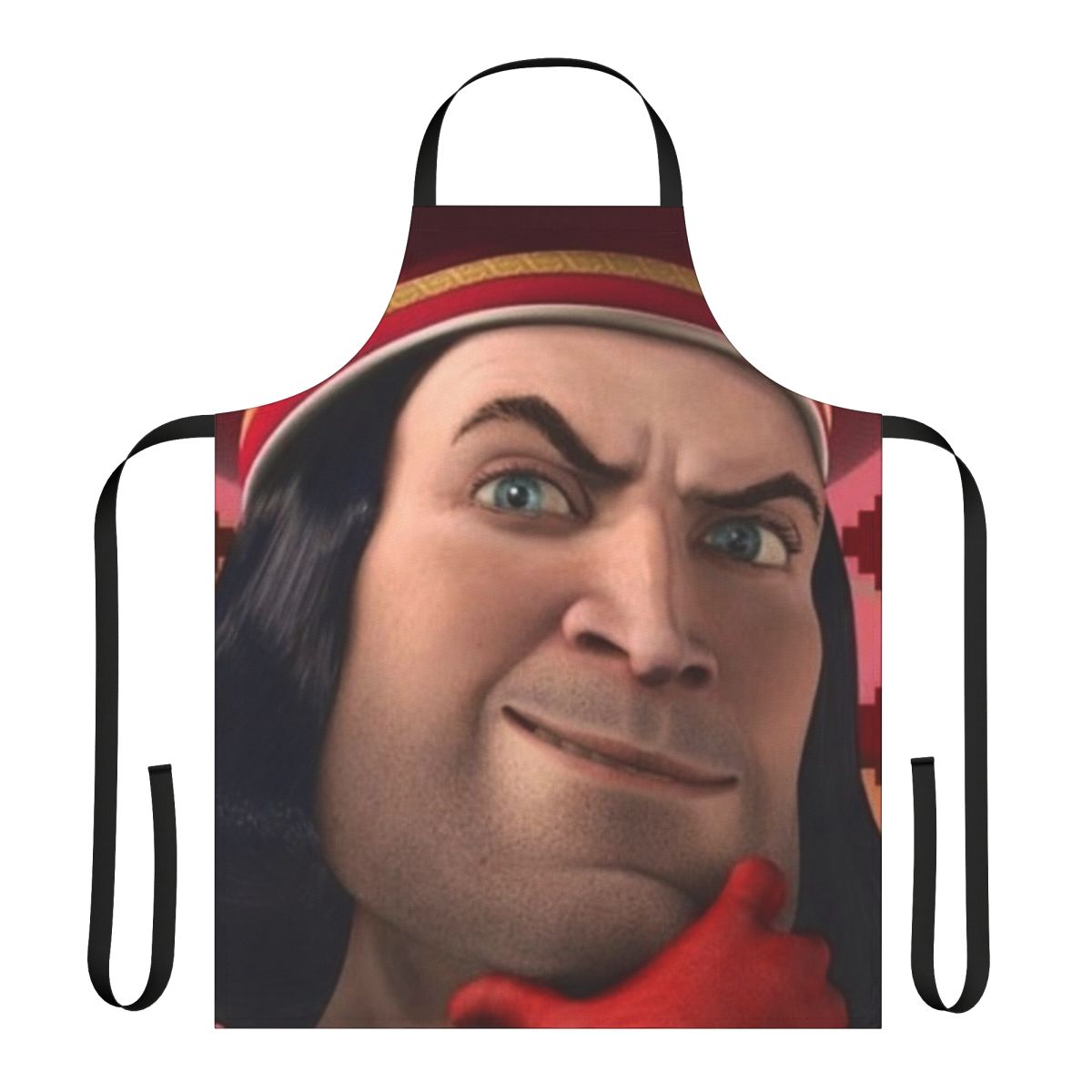Lord Farquaad inspired apron with Shrek meme design