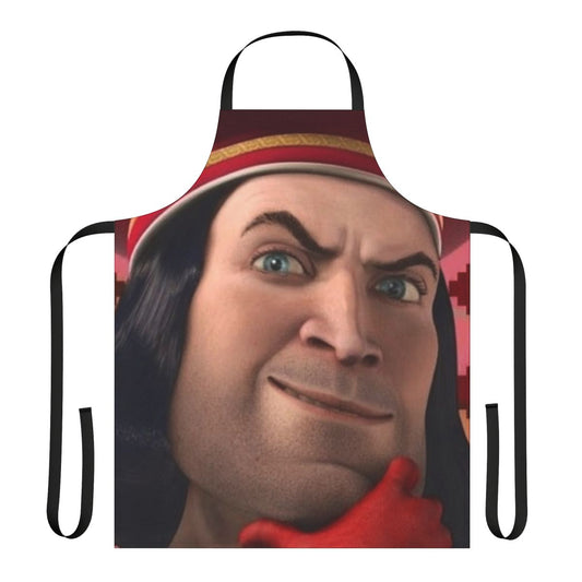 Lord Farquaad inspired apron with Shrek meme design