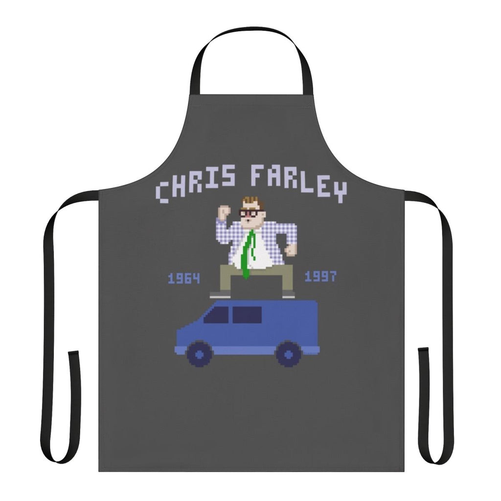 Stylish apron featuring the iconic Matt Foley character from the Chris Farley Saturday Night Live skits.