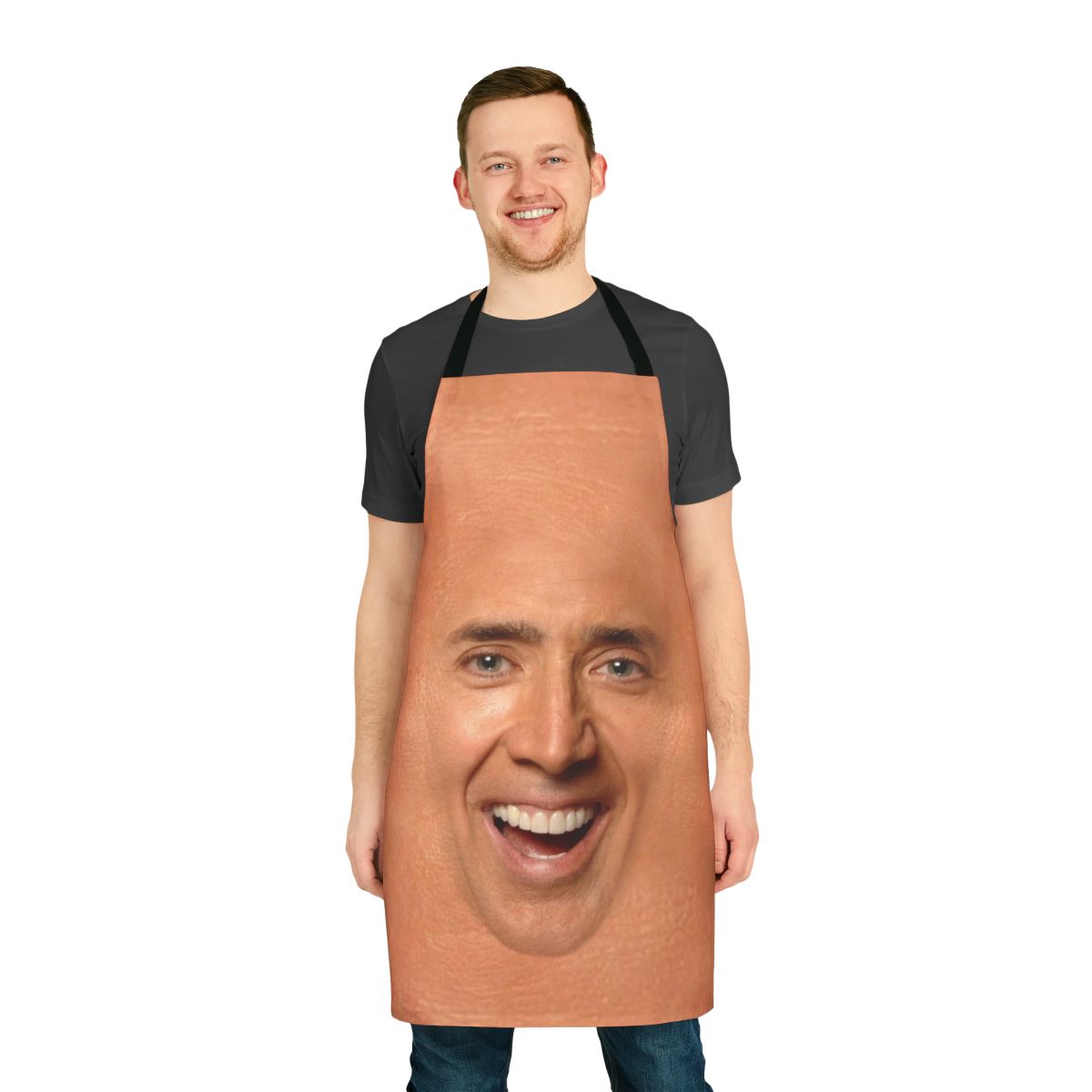 Apron featuring a fun and meme-worthy Nicolas Cage design