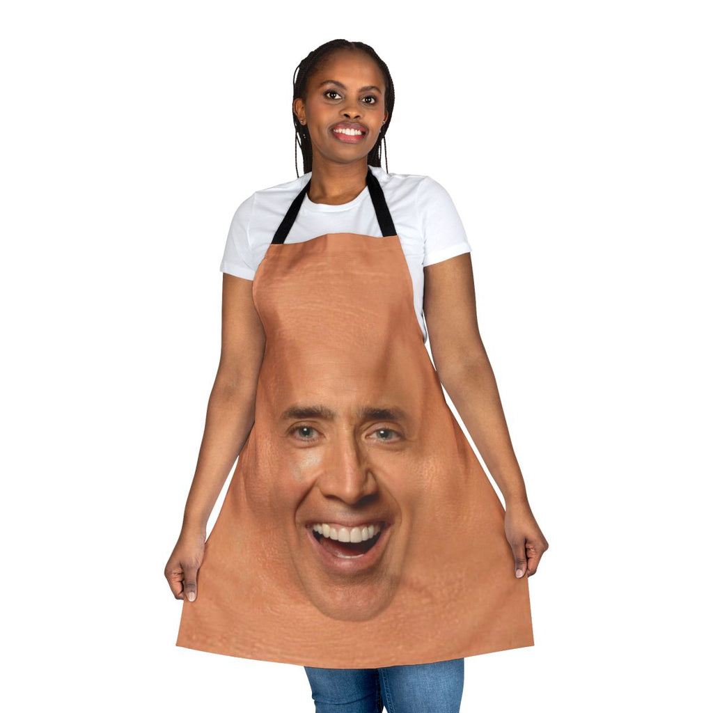 Apron featuring a fun and meme-worthy Nicolas Cage design