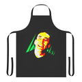 A humorous apron featuring a creepy smile of the famous actor Nicolas Cage.