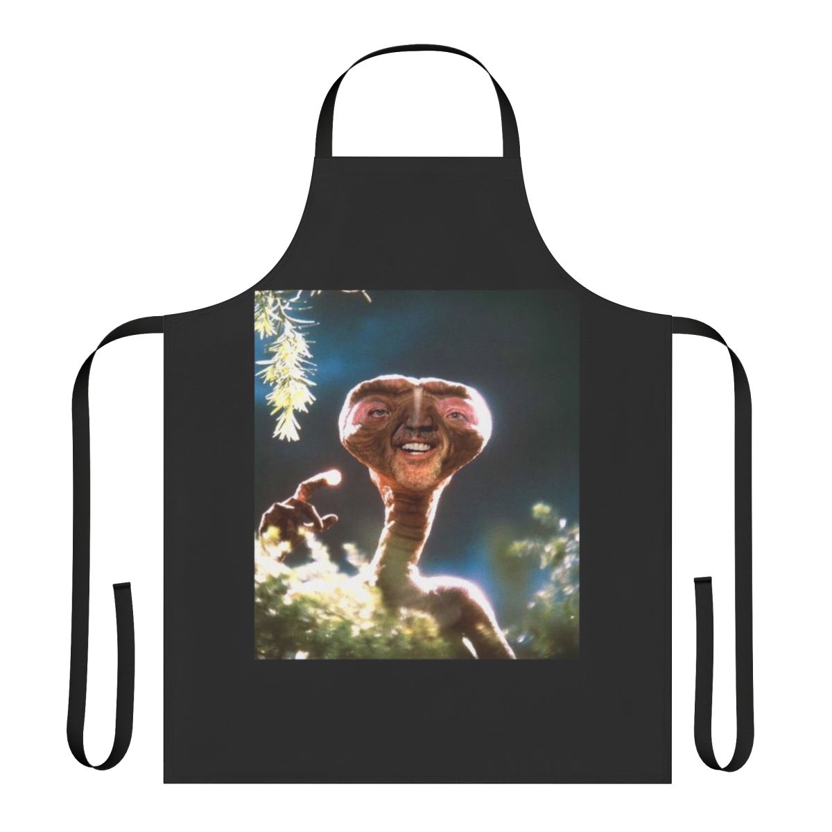 Humorous Nicolas Cage themed apron featuring a Photoshopped image