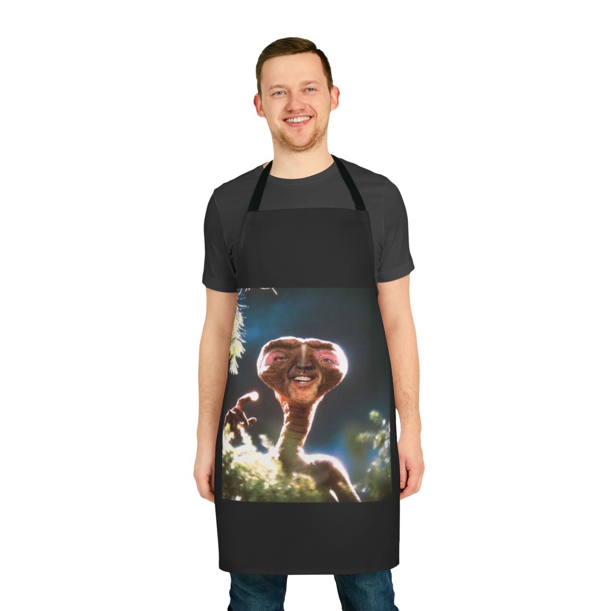 Humorous Nicolas Cage themed apron featuring a Photoshopped image