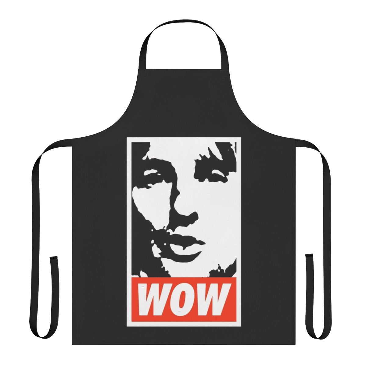 "Humorous Owen Wilson 'Wow' meme printed on a high-quality kitchen apron"