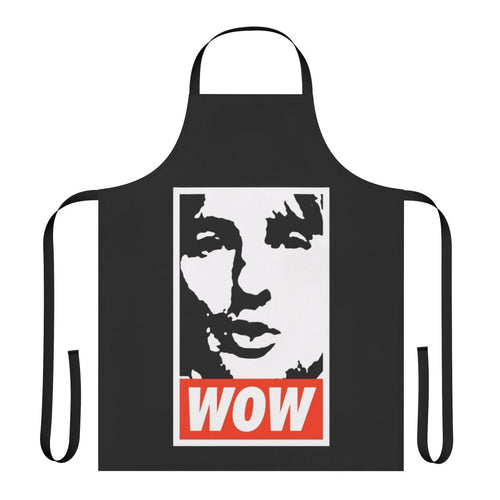 "Humorous Owen Wilson 'Wow' meme printed on a high-quality kitchen apron"