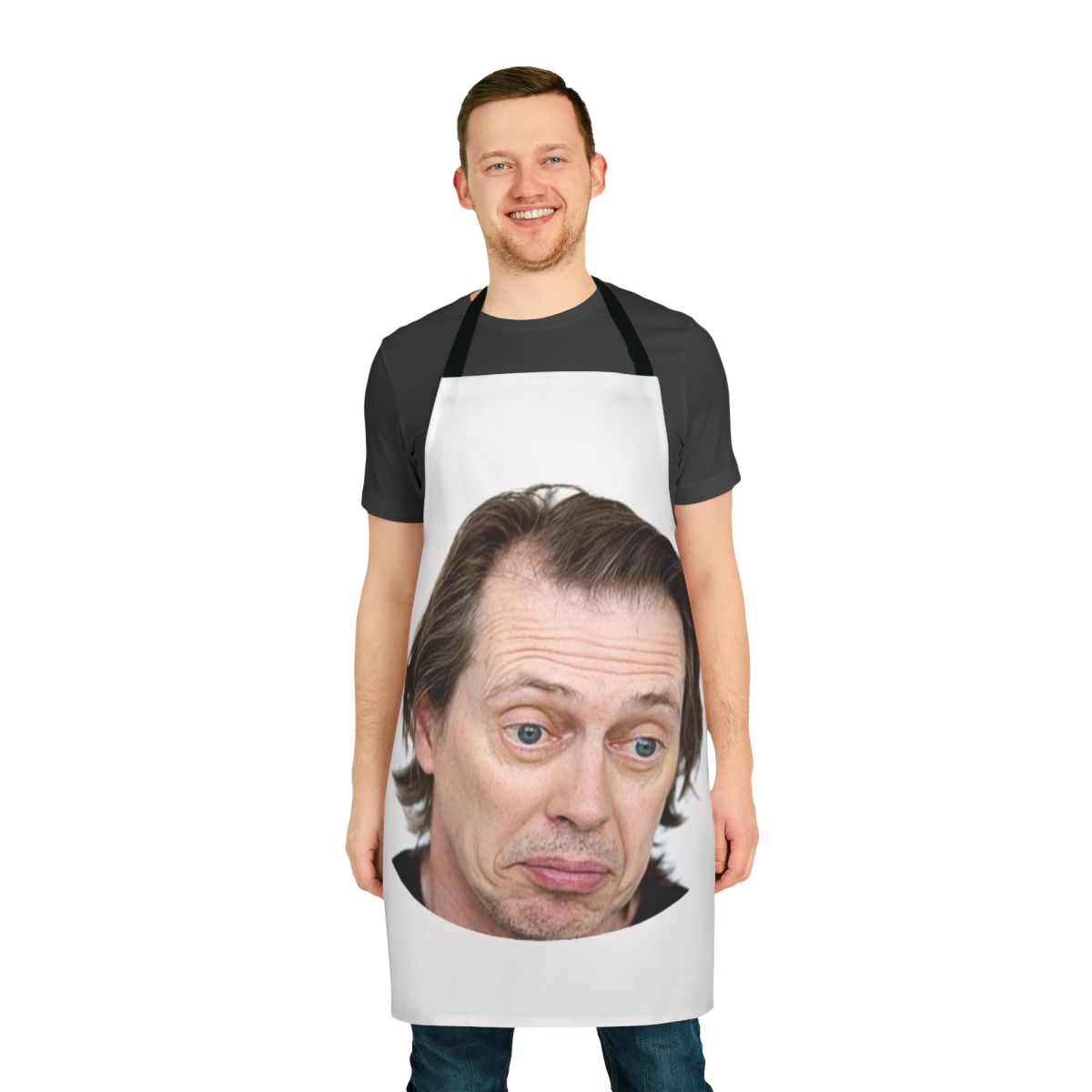 Funny Steve Buscemi meme printed on a high-quality apron for the kitchen