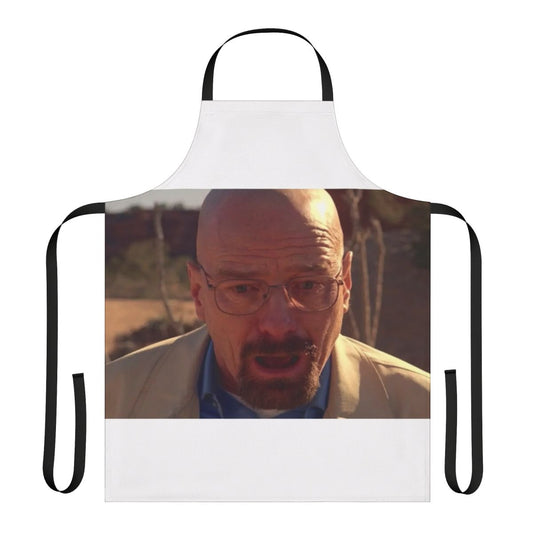 Walter White meme design printed on a high-quality kitchen apron