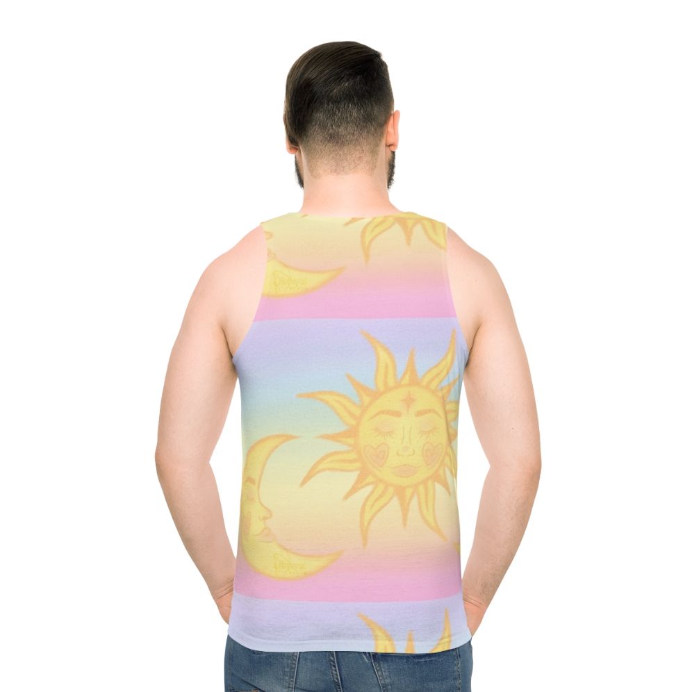 Hippie sun and moons unisex tank top