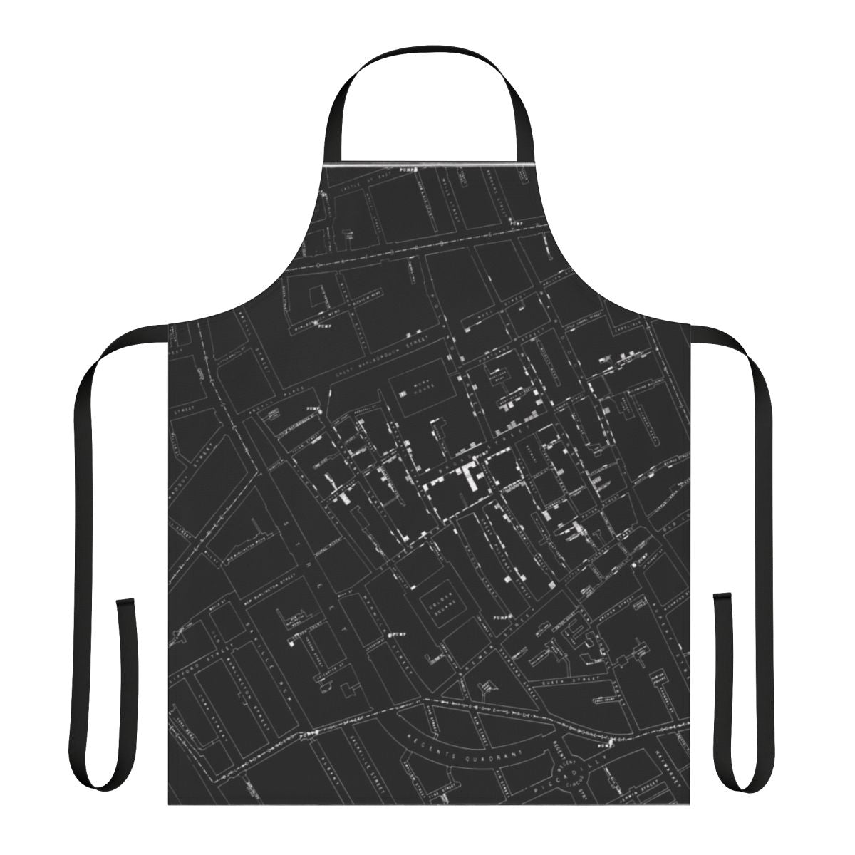 Historic John Snow Cholera Map Apron with Black Background