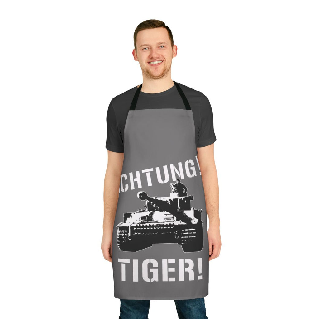 Vintage-style tiger stripe patterned apron for cooking and baking
