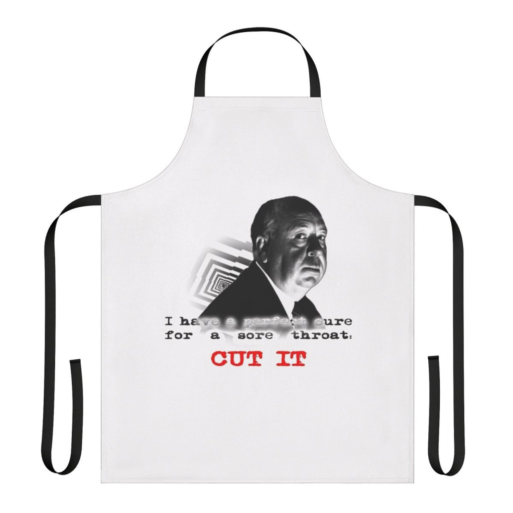 Apron with Alfred Hitchcock-inspired design for movie and thriller fans