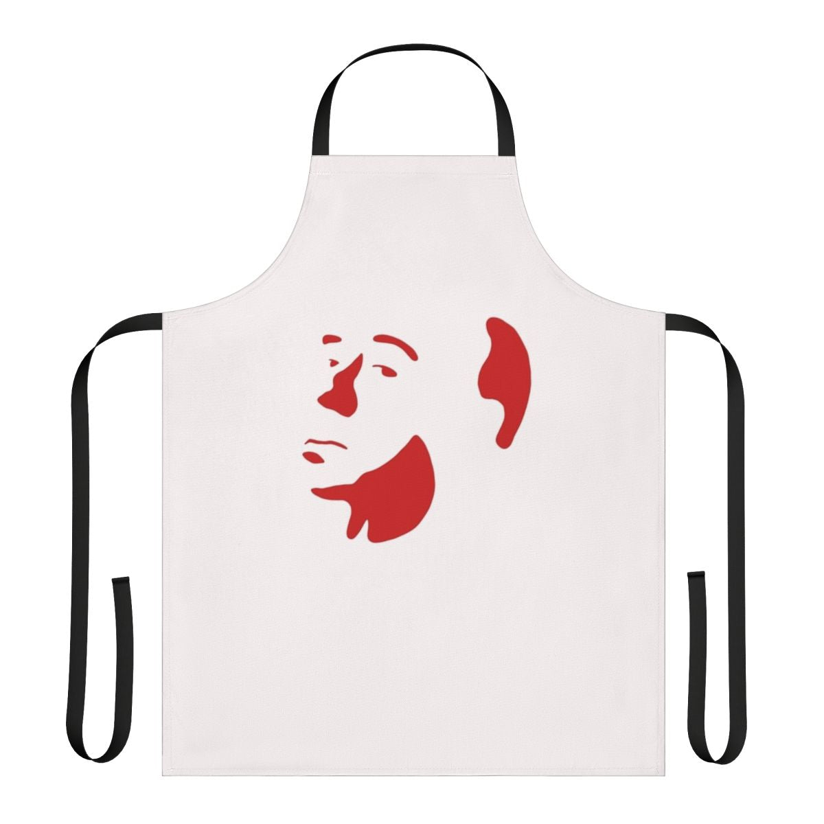 Apron featuring a stylized image of renowned filmmaker Alfred Hitchcock