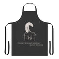 Hitchcock inspired movie quotes printed on a durable, high-quality kitchen apron.