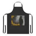 Apron featuring a silhouette of Alfred Hitchcock with gold details