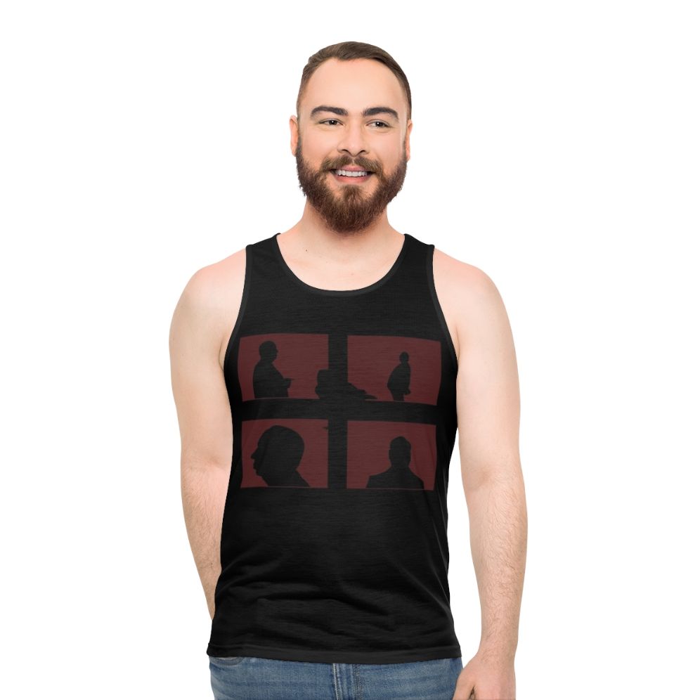 Hitchcock Unisex Tank Top with Alfred Hitchcock Thriller Artwork