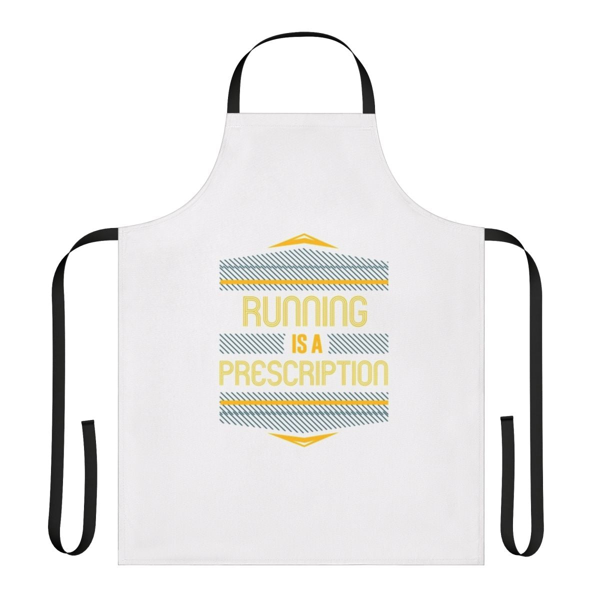 Hobbies enthusiast wearing a running-themed apron