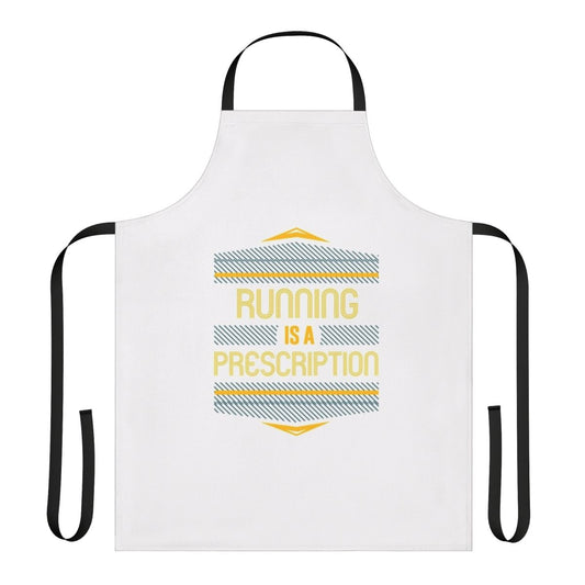Hobbies enthusiast wearing a running-themed apron