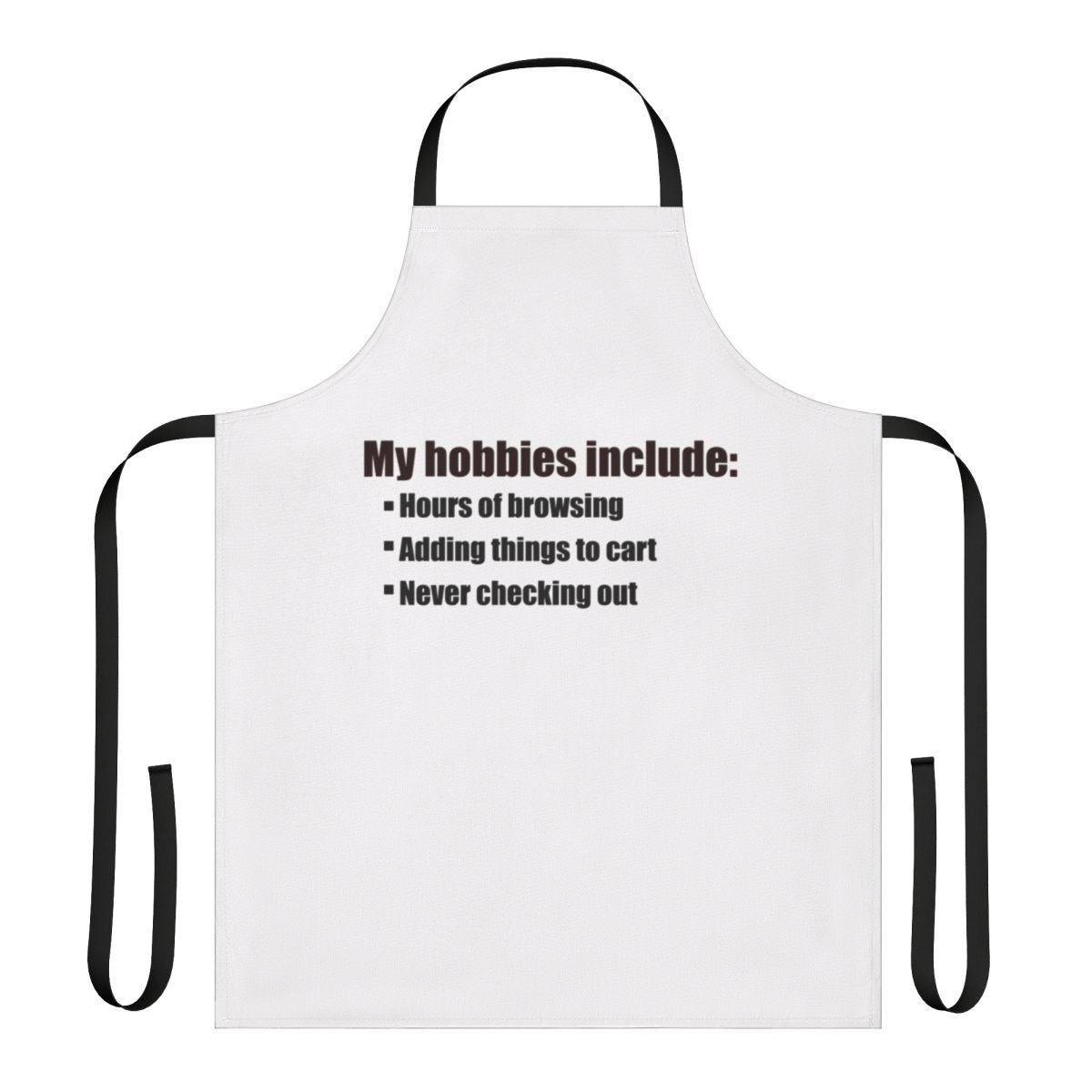 Hobbies-themed apron with minimalist design