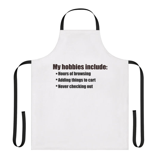 Hobbies-themed apron with minimalist design