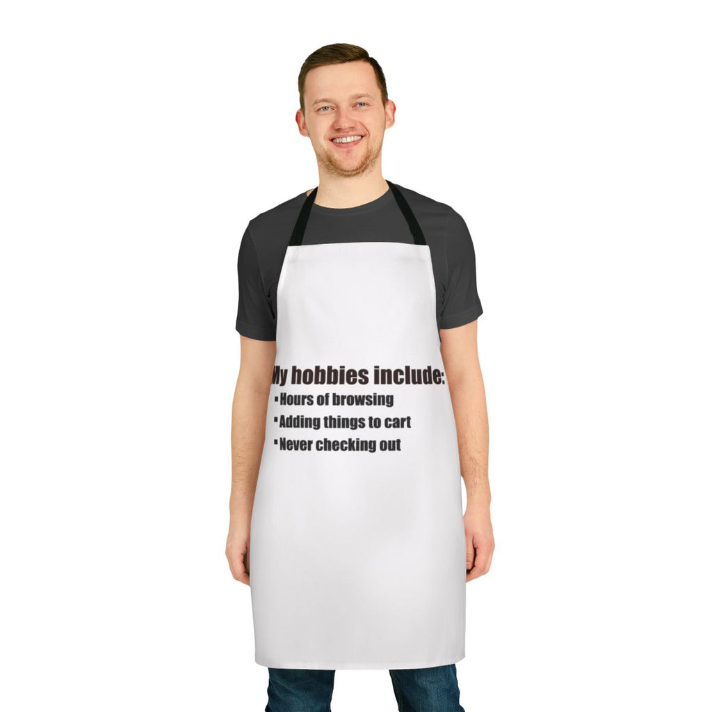 Hobbies-themed apron with minimalist design