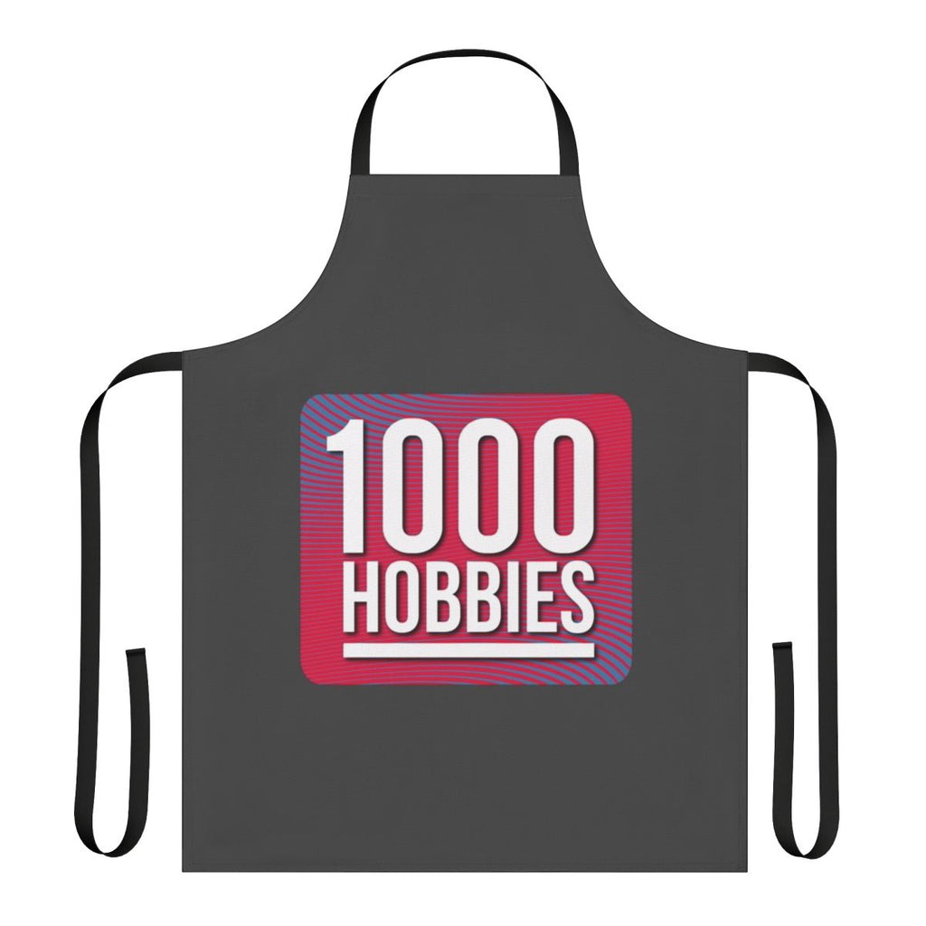 Hobbies podcast apron with various hobby icons