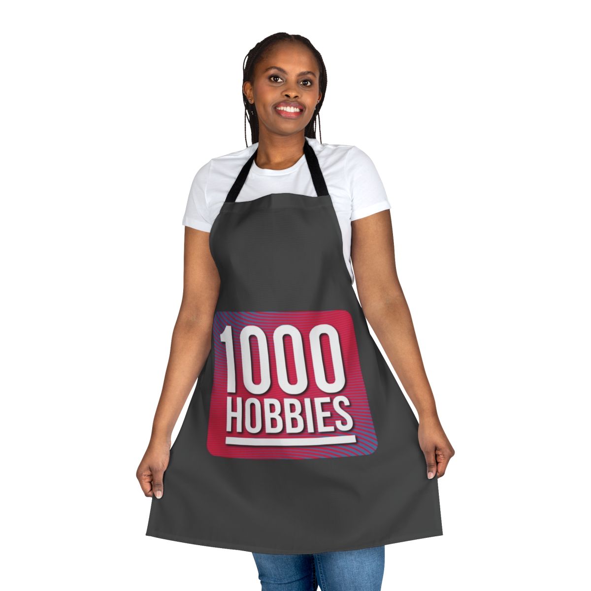 Hobbies podcast apron with various hobby icons