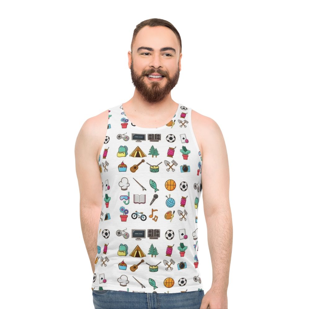 Hobbies sticker pack unisex tank top