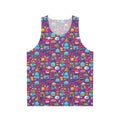Hobbies unisex tank top with cartoon zoo animals and pineapple print
