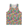 Hobbies unisex tank top with colorful abstract animal graphic