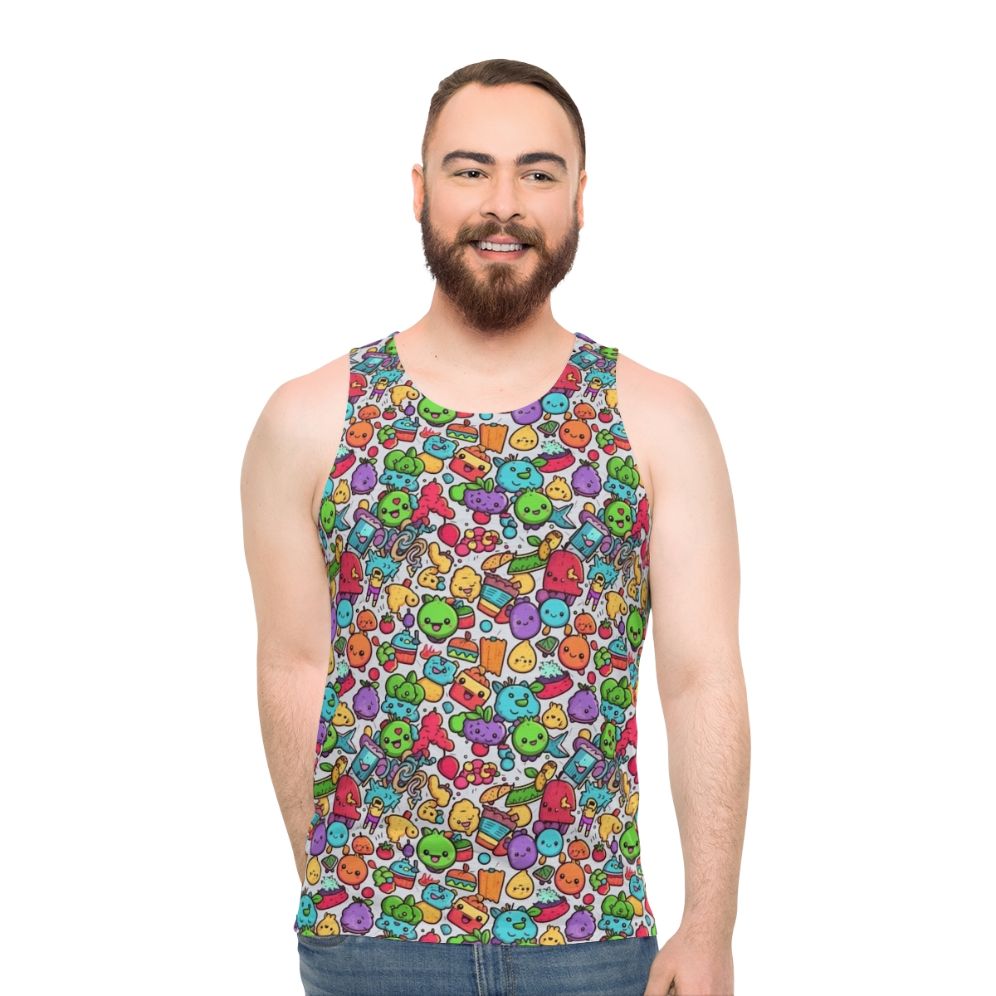 Hobbies unisex tank top with colorful abstract animal graphic