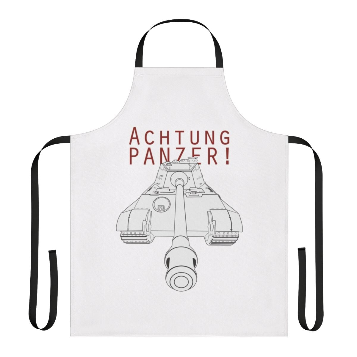 Hobby Tanks Achtung Panzer Tiger II Inspired Apron with Tank, Cannon, and Armor Design