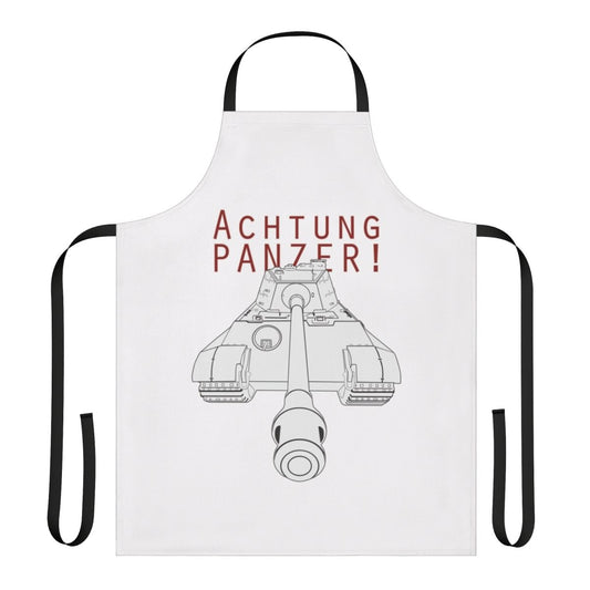 Hobby Tanks Achtung Panzer Tiger II Inspired Apron with Tank, Cannon, and Armor Design