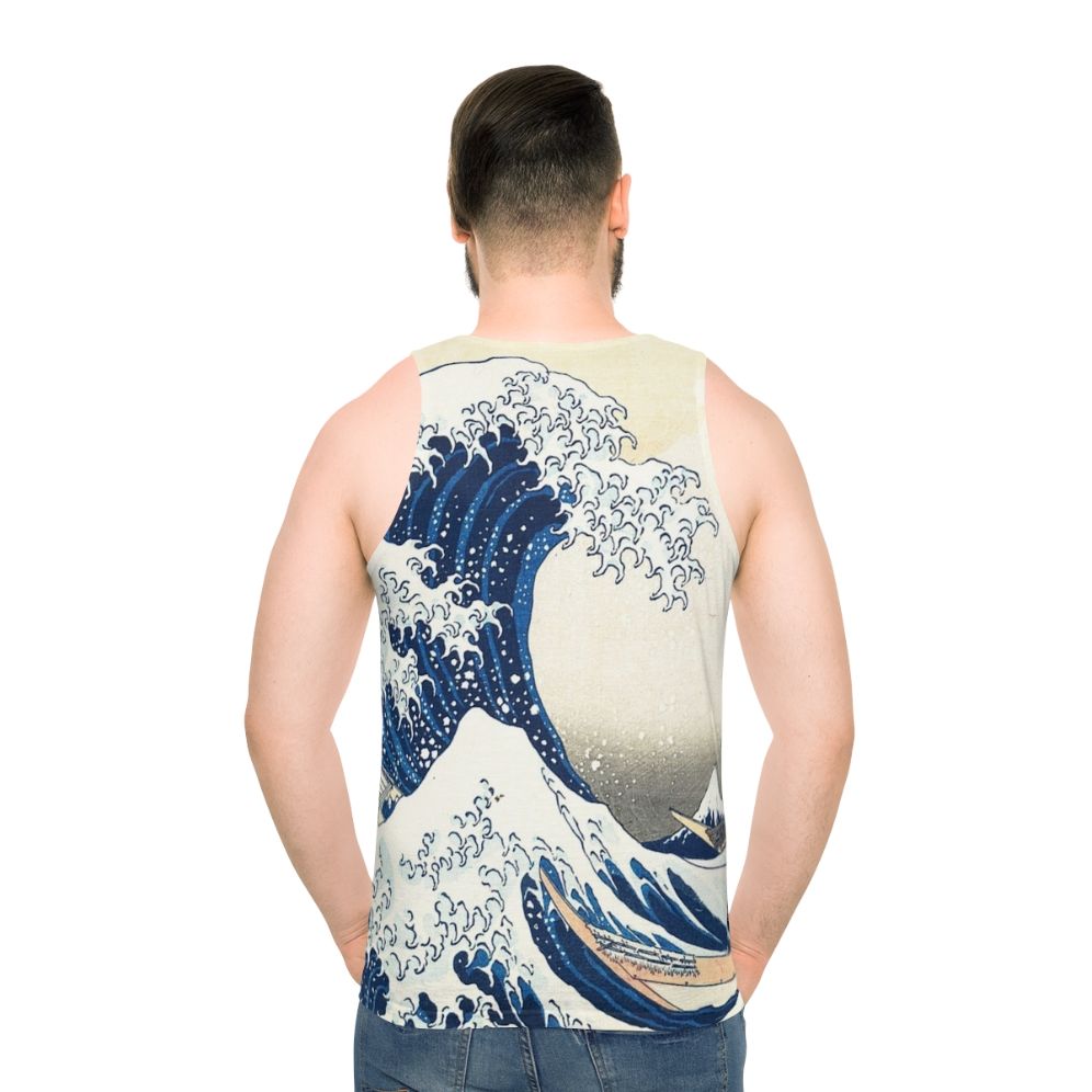 Hokusai's famous The Great Wave Off Kanagawa artwork printed on a unisex tank top