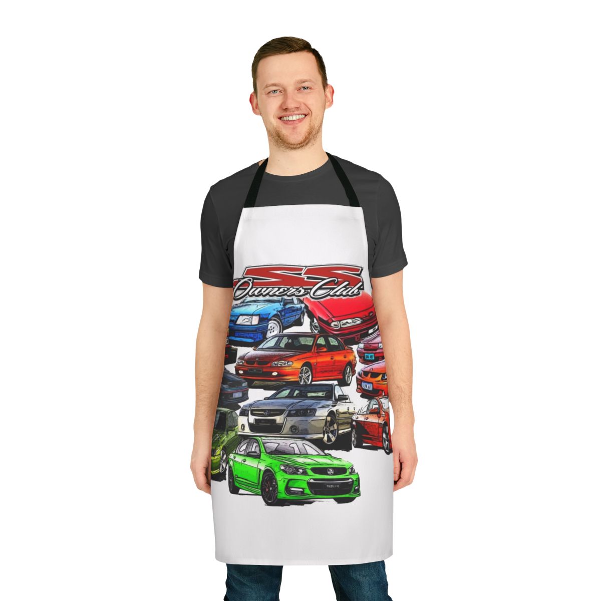 Holden Commodore themed apron for automotive enthusiasts