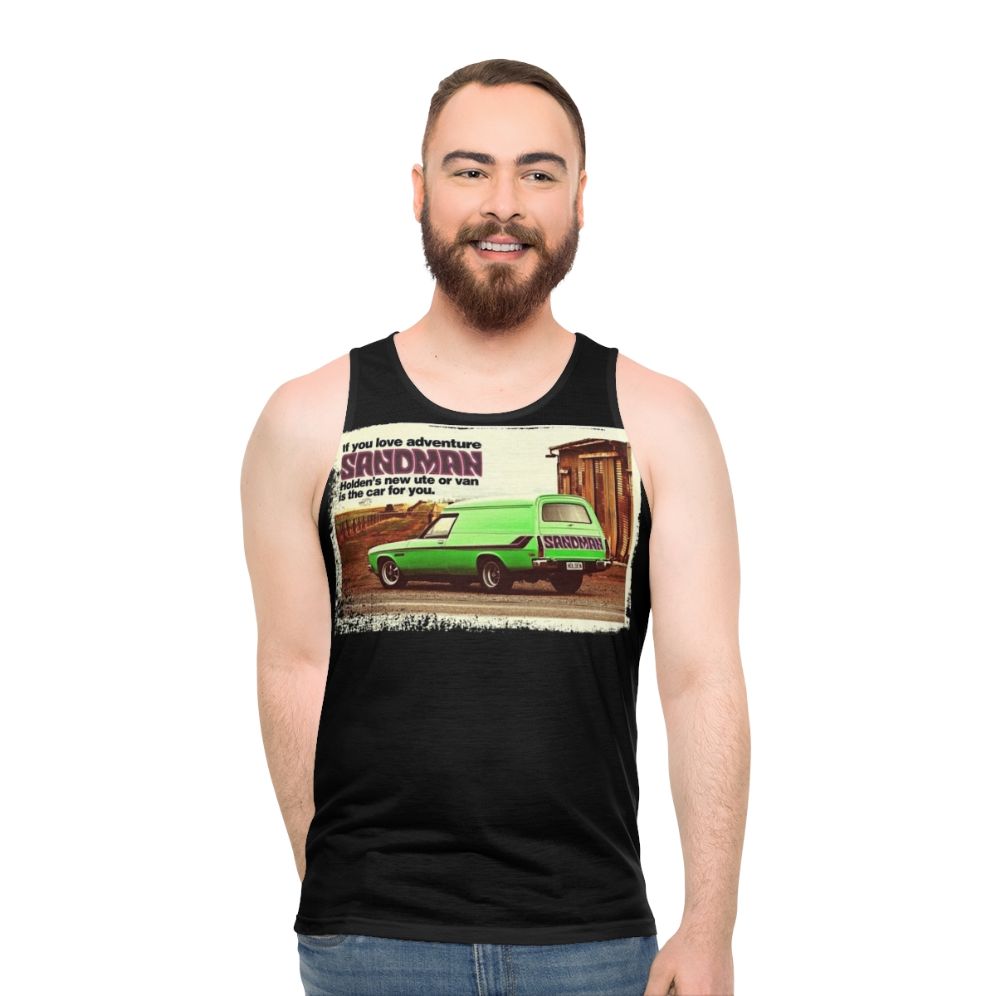 Unisex tank top with Holden Sandman panel van vintage design