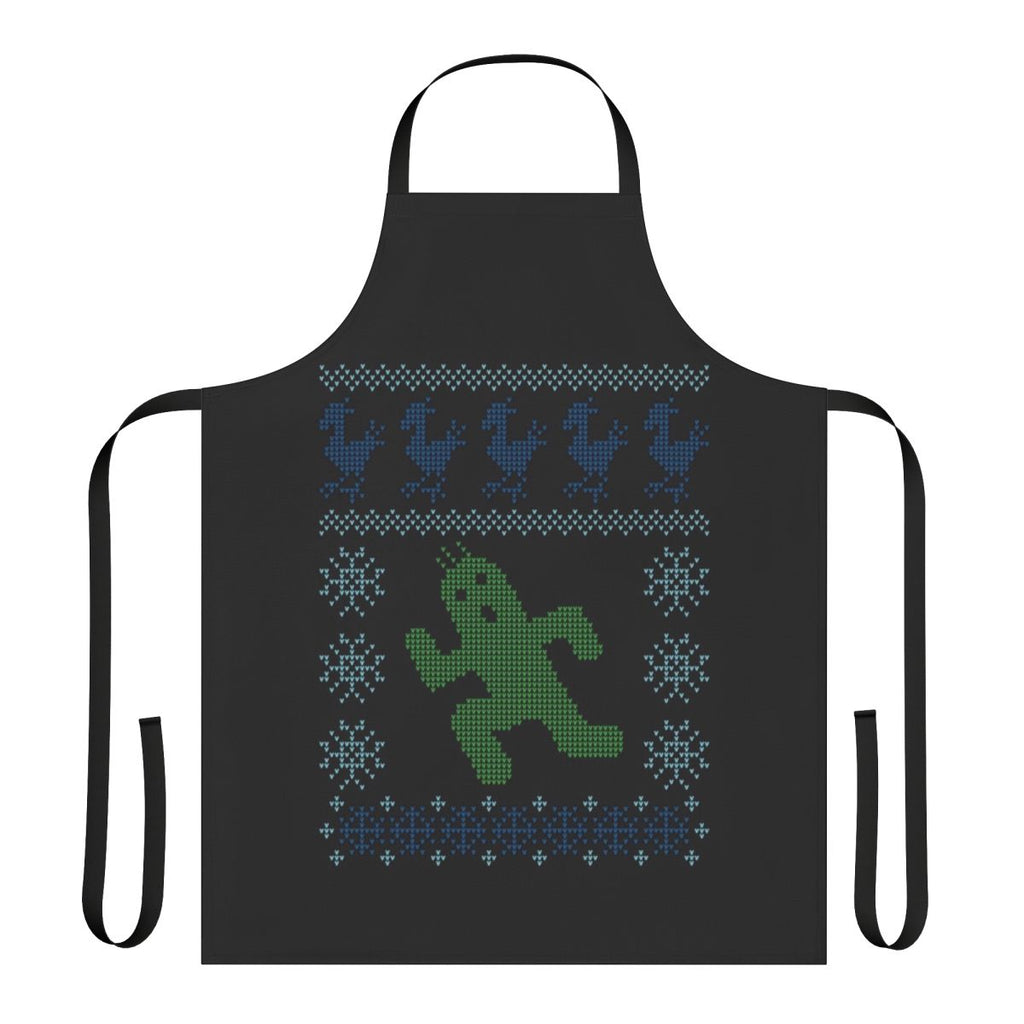 A festive apron featuring a Christmas cactus design, perfect for the fantasy fan during the holiday season.