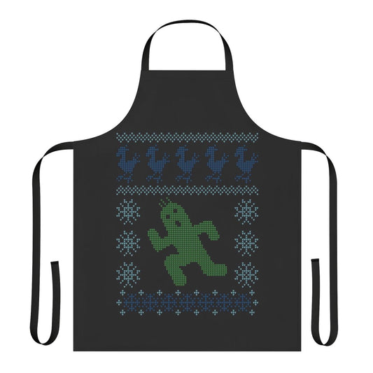 A festive apron featuring a Christmas cactus design, perfect for the fantasy fan during the holiday season.